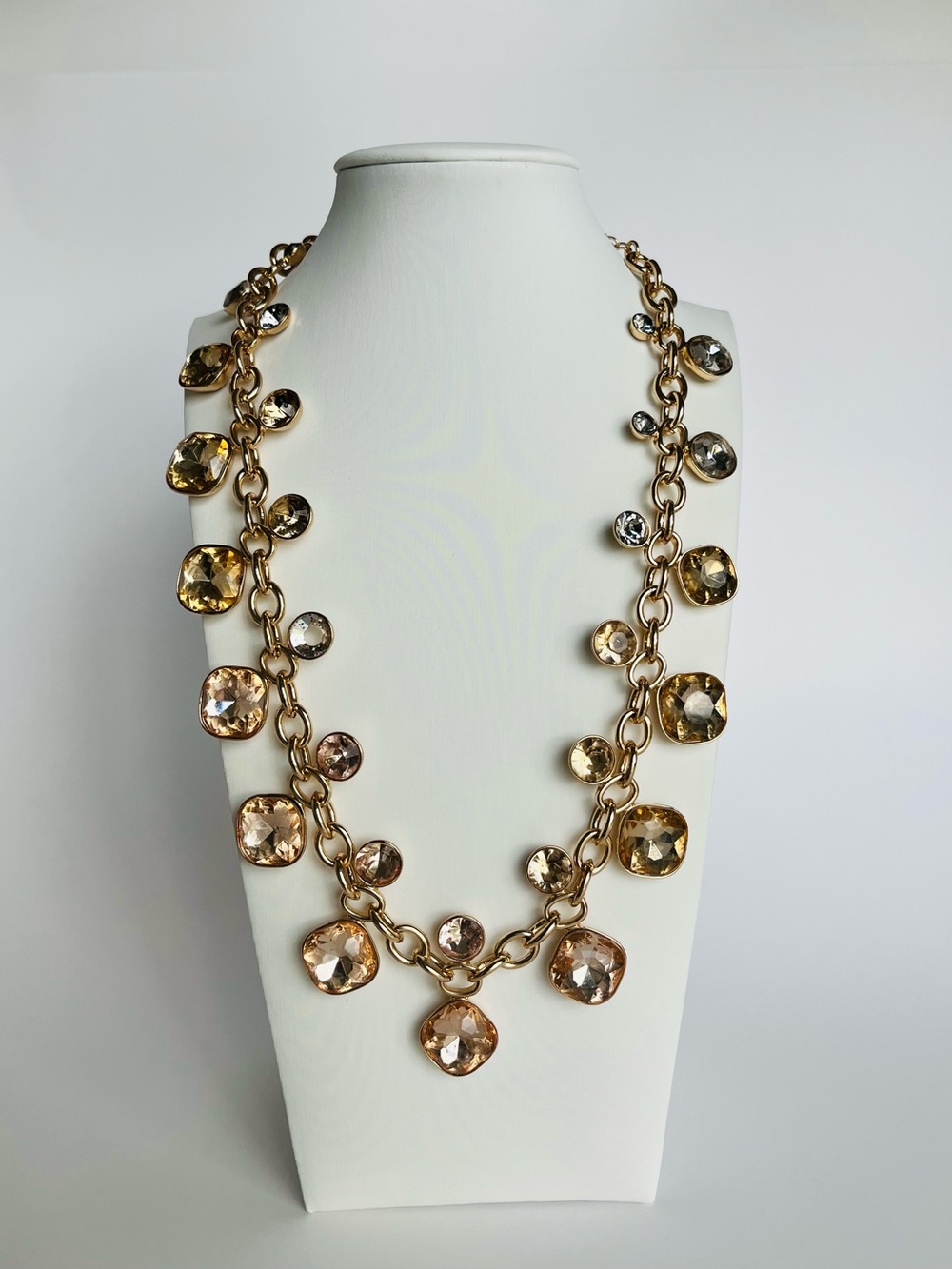 INC International Concepts Gold-Tone Necklace with Champagne and Clear Crystals